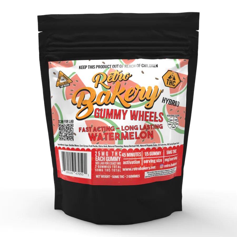 RETRO BAKERY Gummy Wheels THC 50mg (2 Flavors)
