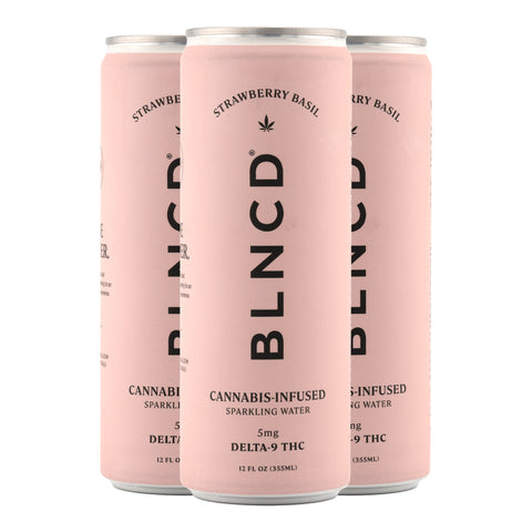 BLNCD Strawberry Basil 5mg THC Infused Sparkling Water 4 pack