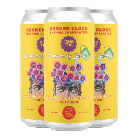 Broken Clock 10mg Fruit Punch Sparkling Water w/ THC - 4 pack