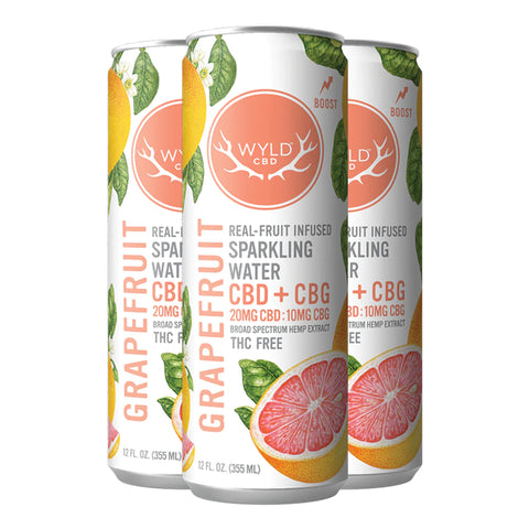 Wyld Sparkling Water CBD + CBG Grapefruit 4 pack