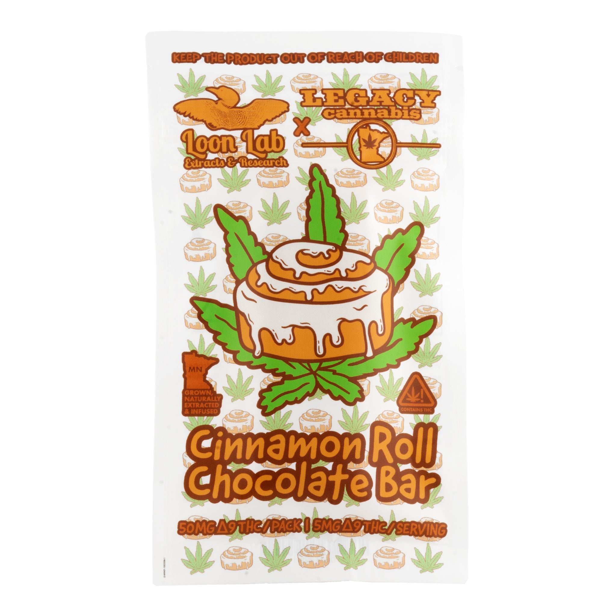 LOON LAB x LEGACY Cinnamon Roll Chocolate Bar 50 mg THC