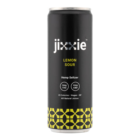 Jixxie Lemon Sour Hemp Seltzer 4mg THC 4mg CBD