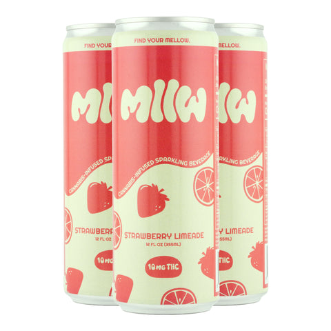 Mllw Strawberry Limeade Infused Sparkling Cannabis Beverage - 4 pack